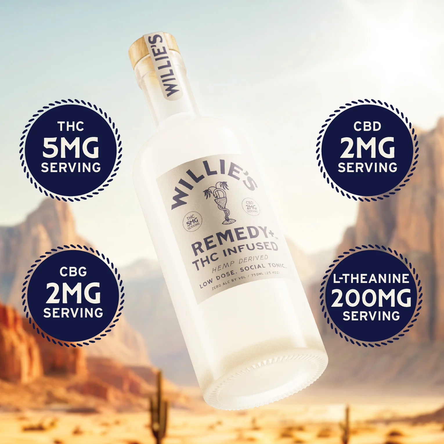 Willie's Remedy+ 5mg Low Dose 750ml Bottle - Image 3